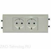 Розетка 2-м 4мод. Mosaic 16А IP40 2х2P+E с заземл. немецк. стандарт с суппортом безвинт. клеммы для кабель-канала DLP бел. Leg 077432