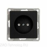Розетка 1-м СП W59 16А IP20 без заземл. защ. шторки механизм черн. бархат SchE RS16-151-6-86