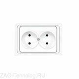 Розетка 2-м СП Валери 16А IP20 без заземл. бел. UNIVersal В0102