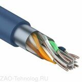 Кабель витая пара F/UTP 4х2х23AWG кат.6 solid CU PVC син. (м) Rexant 01-0147